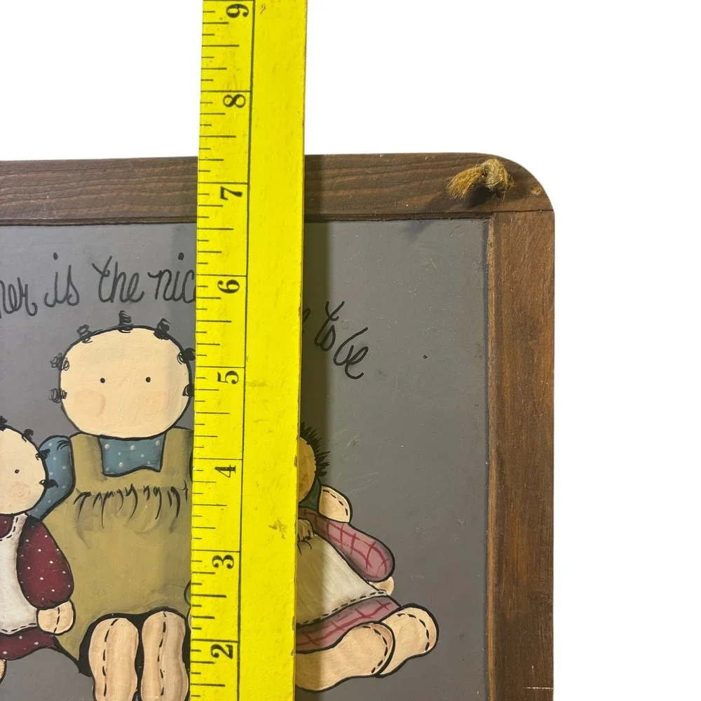 Handmade Folk Art Plaque Together is‎ The Nicest Place To Be Sitting Dolls
